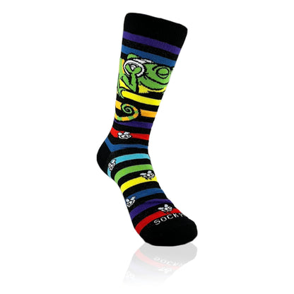 Musical Chameleon Socks from the Sock Panda (Adult Small - Shoe Sizes 2 - 5)