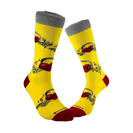 Musical Heartbeat Socks from the Sock Panda (Adult Large - Men's Shoe Sizes 8 - 12)
