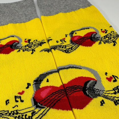Musical Heartbeat Socks from the Sock Panda (Adult Large - Men's Shoe Sizes 8 - 12)