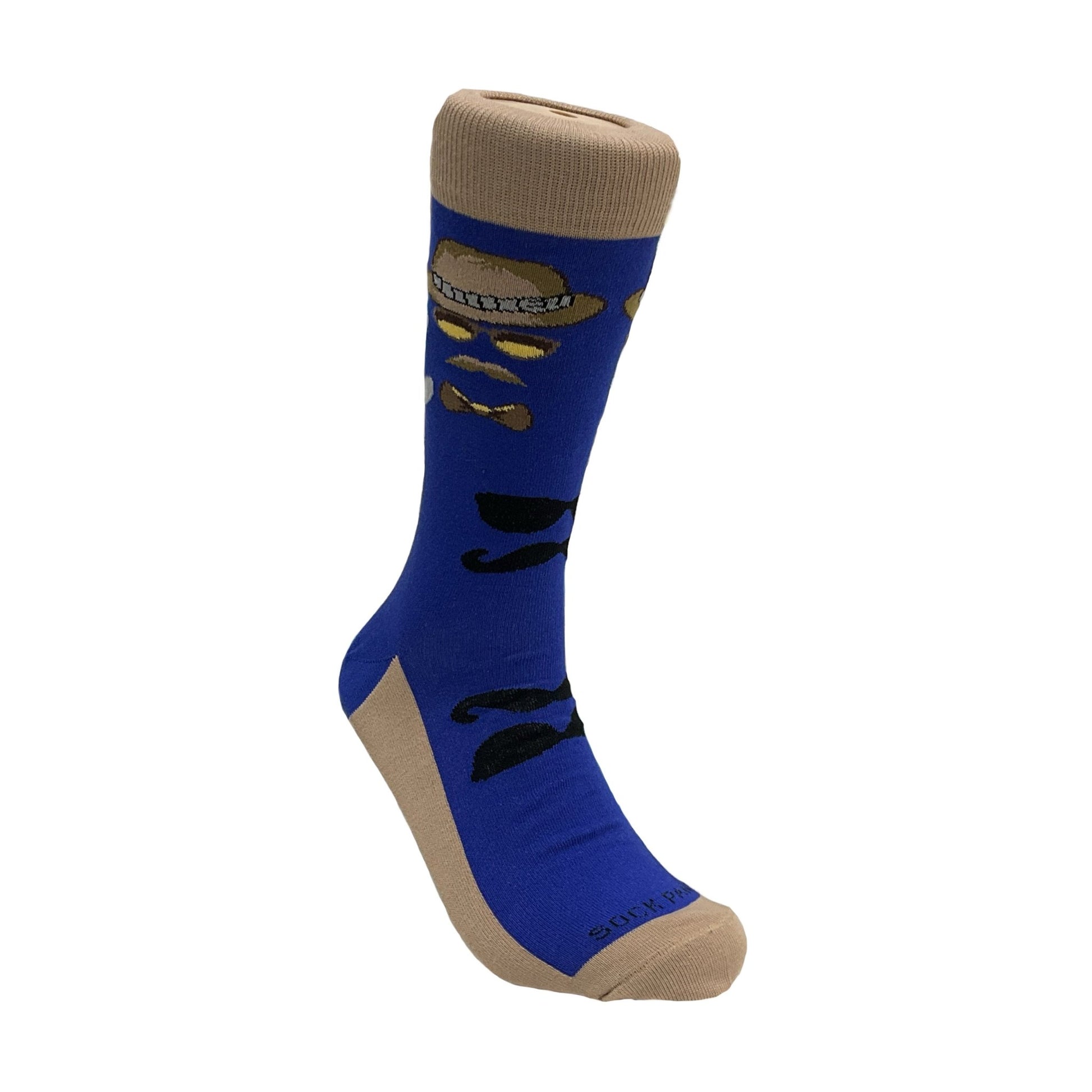 Mustache and Sunglasses Men Socks from the Sock Panda (Adult Large - Men's Shoe Sizes 8 - 12)