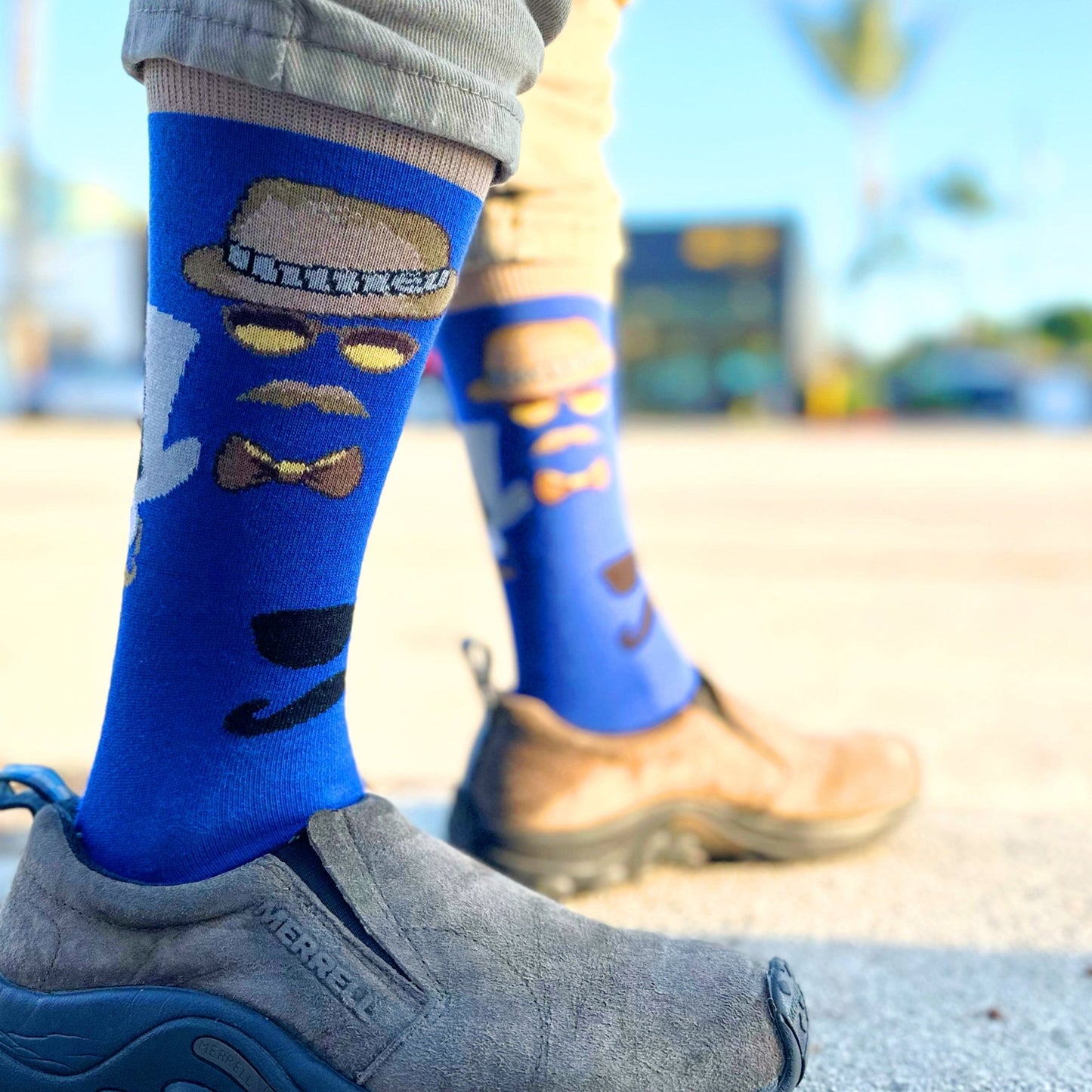 Mustache and Sunglasses Men Socks from the Sock Panda (Adult Large - Men's Shoe Sizes 8 - 12)