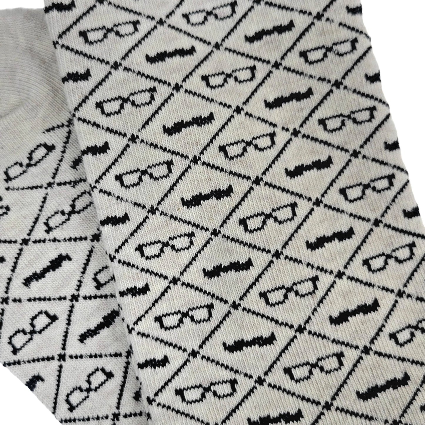 Mustaches and Glasses Argyle Pattern Socks (Adult Large - Men's Shoe Sizes 8 - 12)