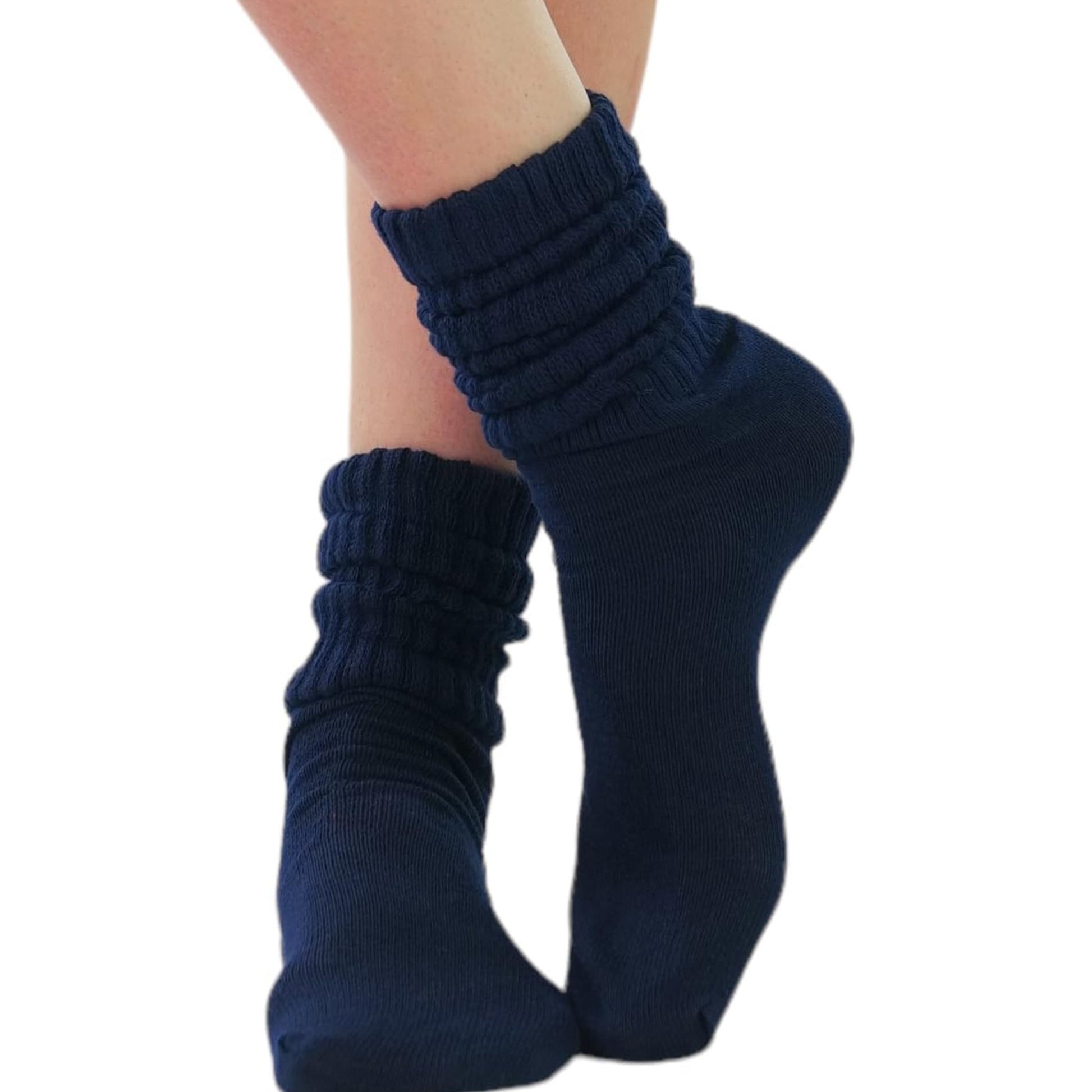 Navy Blue Slouch Socks from the Sock Panda