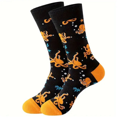 Orange Octopus Pattern Socks from the Sock Panda (Adult Medium - Women's Shoe Sizes 5-10)