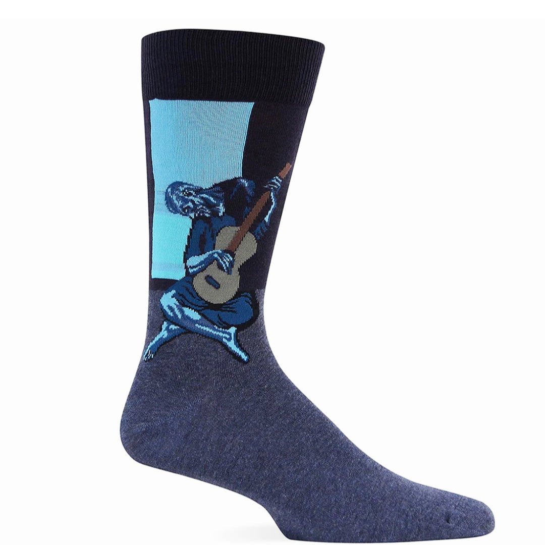 Old Guitarist Picasso Famous Art Socks - Blue