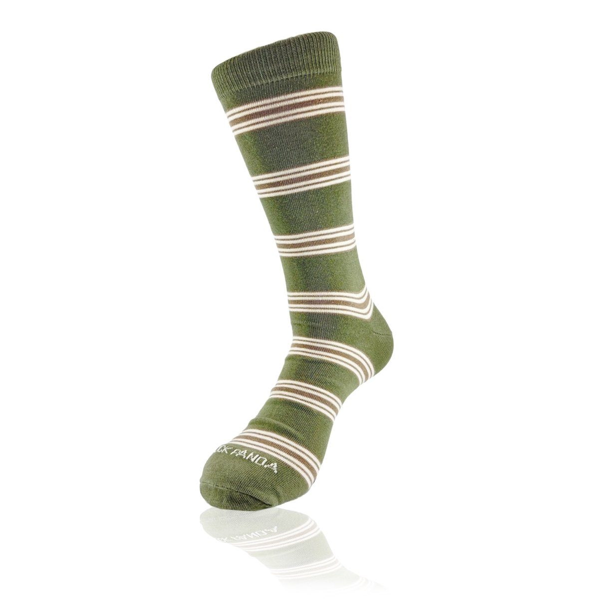 Olive Green Striped Socks from the Sock Panda (Adult Large) OliveGreenStLg