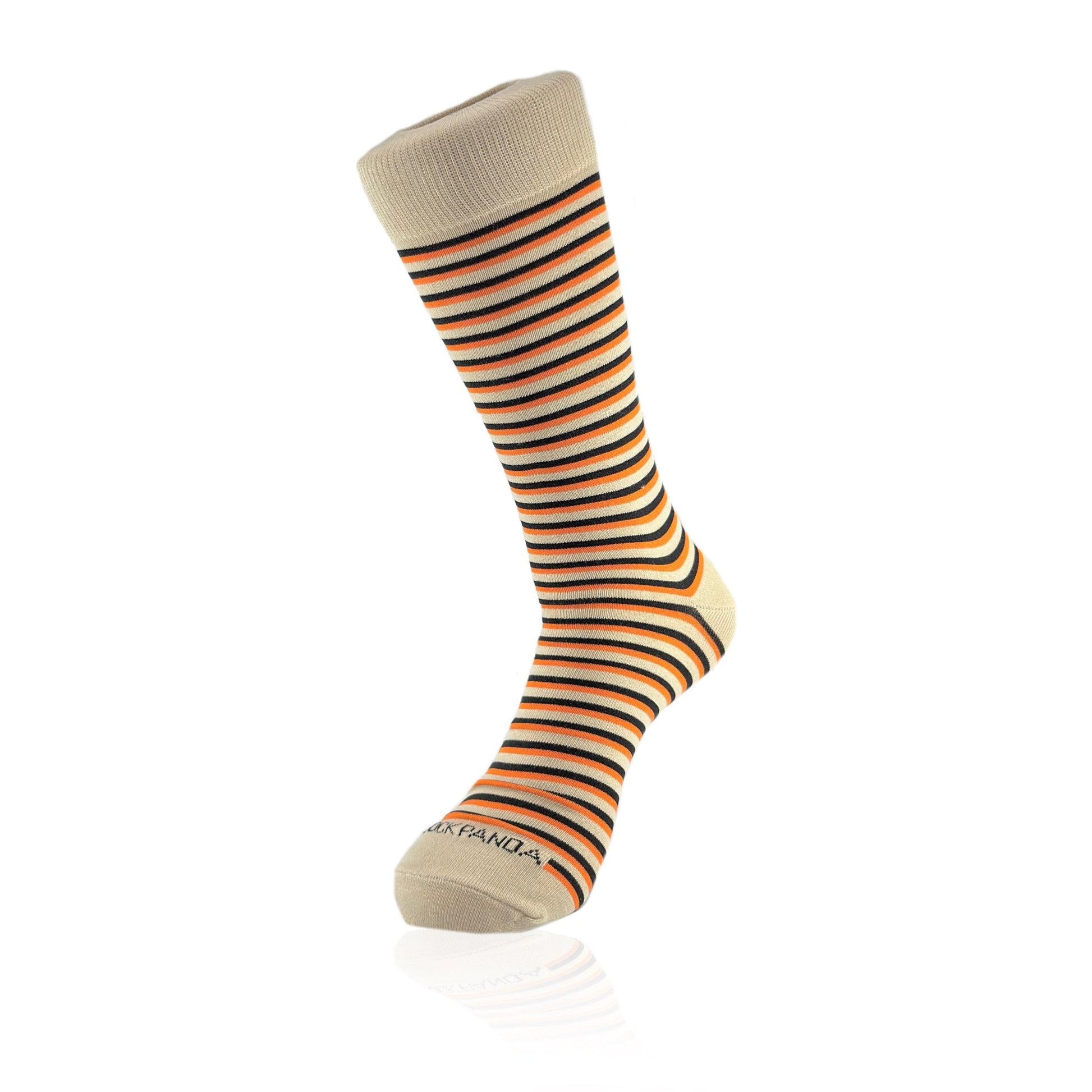 Orange and Black Stripes Socks from the Sock Panda (Adult Large)