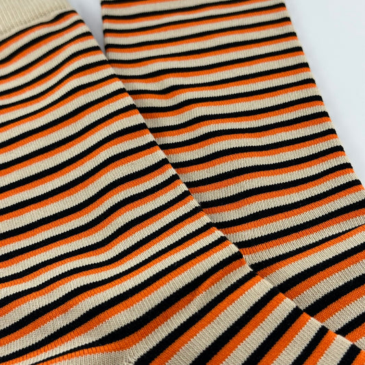 Orange and Black Stripes Socks from the Sock Panda (Adult Large)