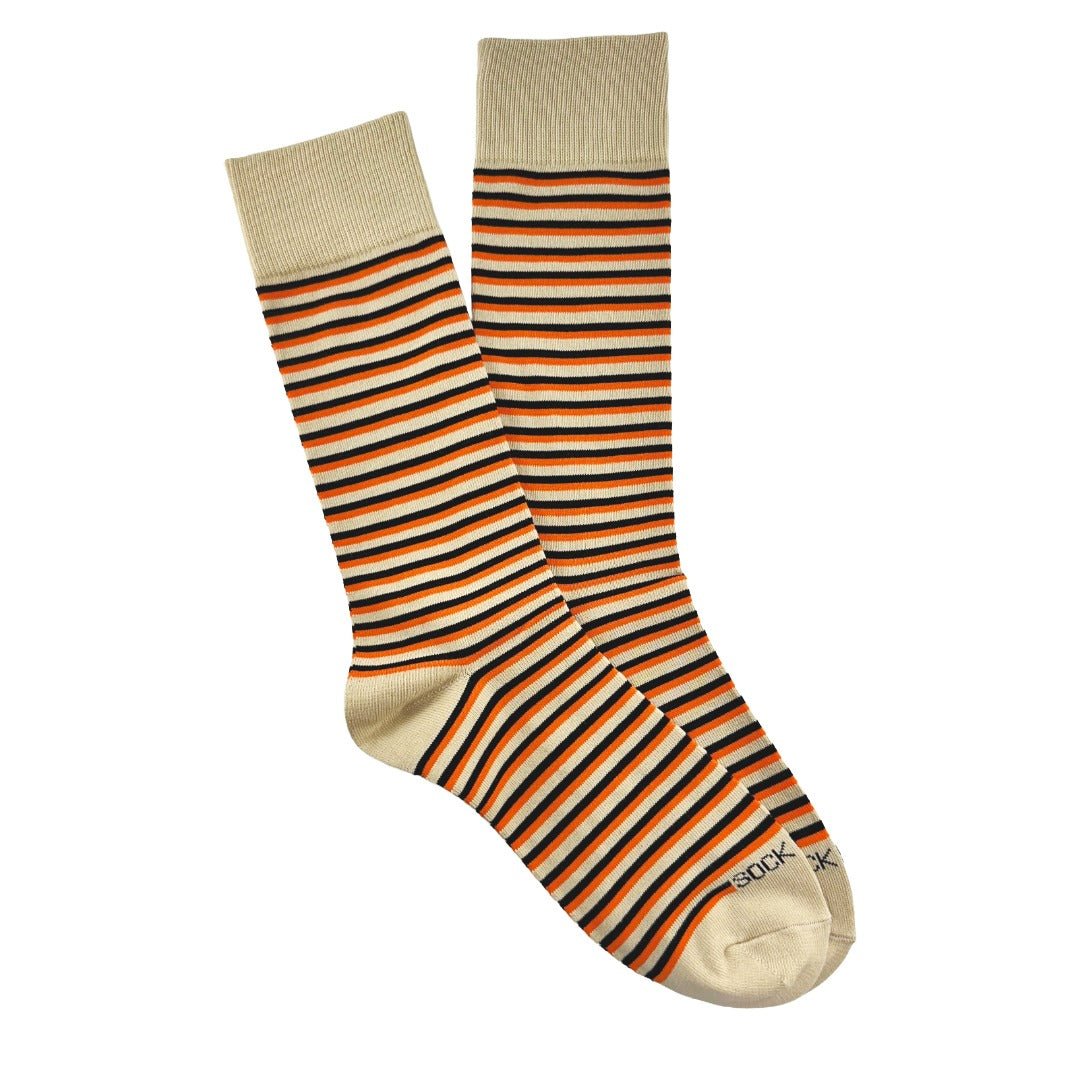 Orange and Black Stripes Socks from the Sock Panda (Adult Large)