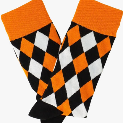 Orange Diamond Argyle Pattern Socks from the Sock Panda