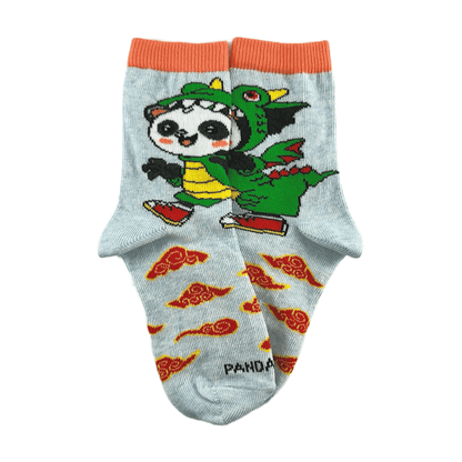 Panda Wearing Dragon Costume Socks for Kids (Ages 3 - 7)