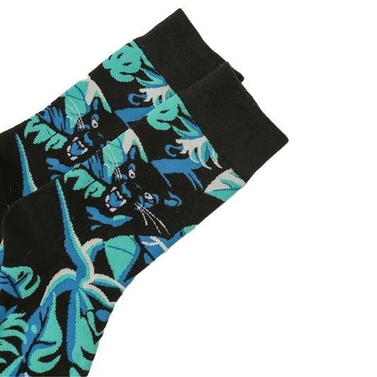 Panther in the Jungle from the Sock Panda (Adult Medium - Women's Shoe Sizes 5 - 10)