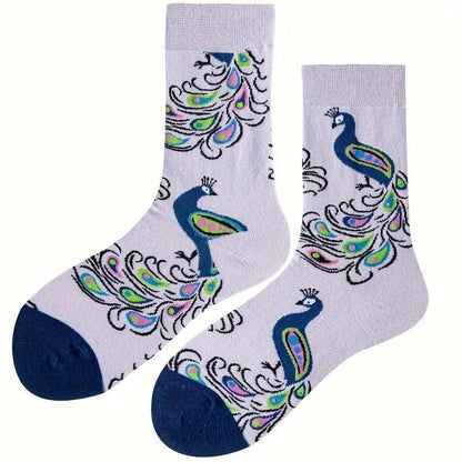 Peacock Socks from the Sock Panda (Adult Medium - Women's Shoe Sizes 5 - 10)
