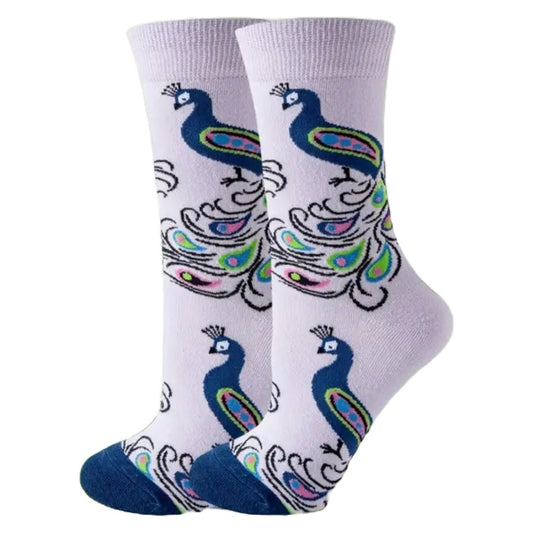 Peacock Socks from the Sock Panda (Adult Medium - Women's Shoe Sizes 5 - 10)