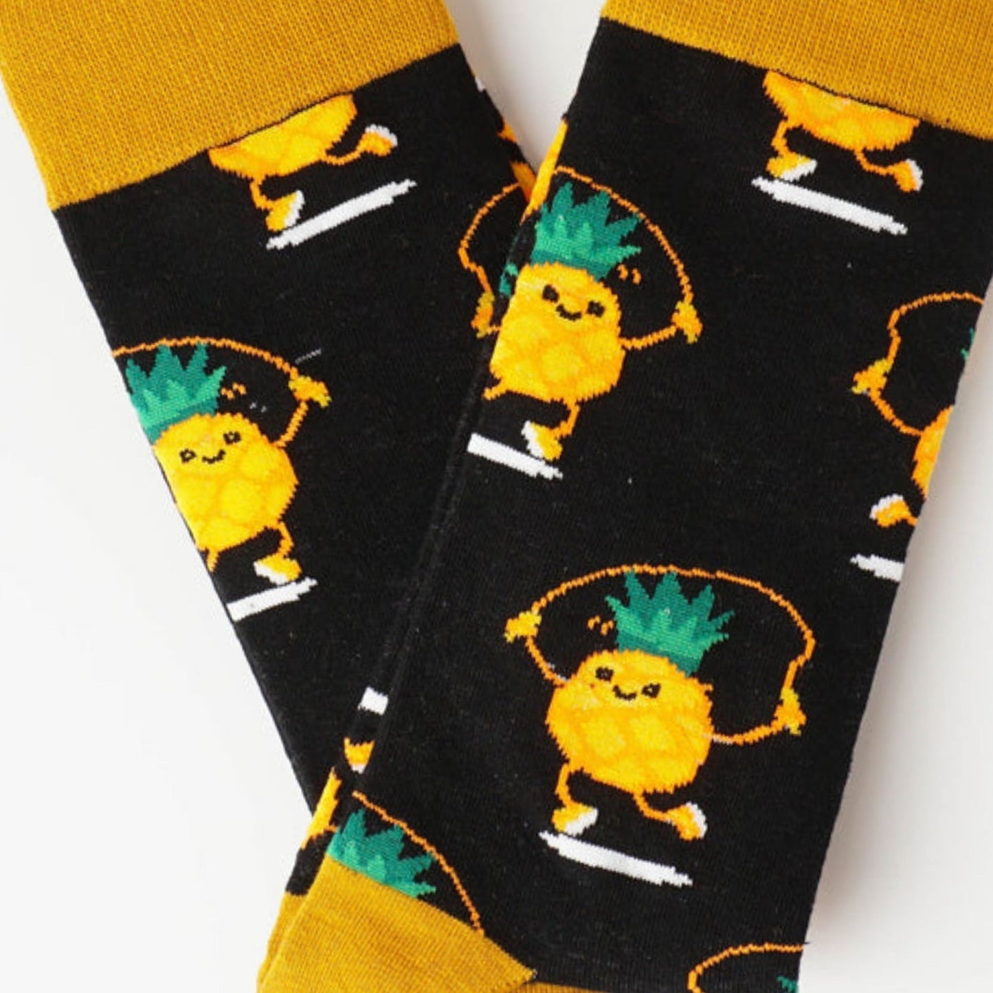 Pineapple Jumping Rope Socks from the Sock Panda (Adult Large - Men's Shoe Sizes 8 - 12)