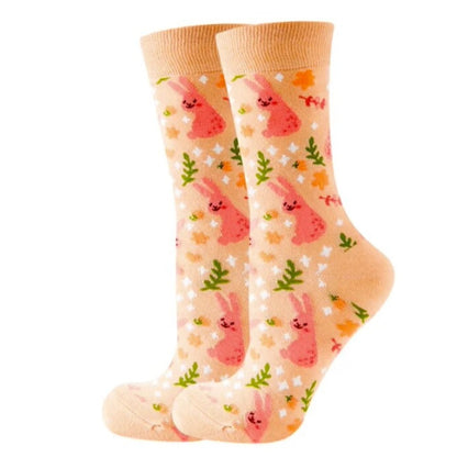 Pink Bunny Rabbit Pattern Socks from the Sock Panda (Adult Medium)