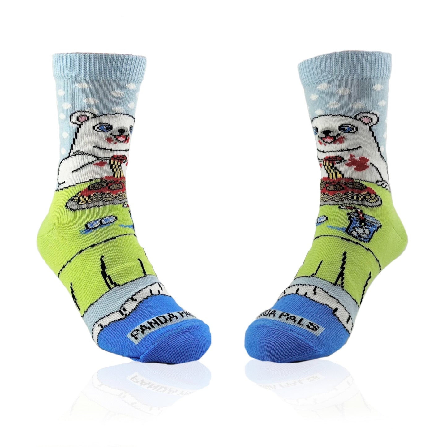 Polar Bear Eating Spaghetti Socks from the Sock Panda (Ages 3 - 7)