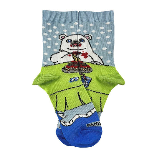 Polar Bear Eating Spaghetti Socks from the Sock Panda (Ages 3 - 7)