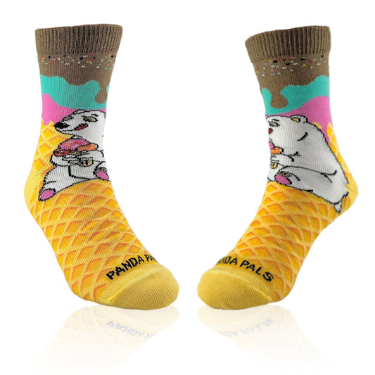 Polar Bear Having Ice Cream Socks from the Sock Panda (Ages 3 - 7)
