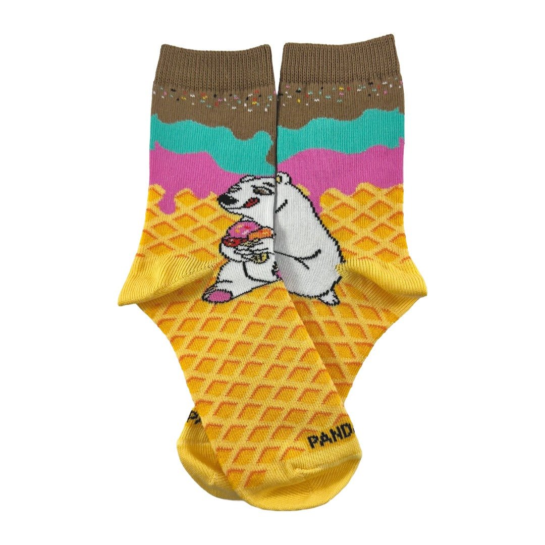 Polar Bear Having Ice Cream Socks from the Sock Panda (Ages 3 - 7)