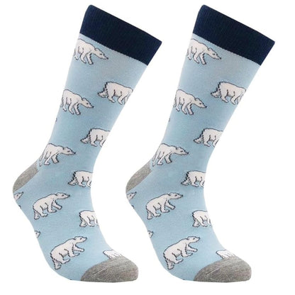 Polar Bear Pattern Socks the Sock Panda (Adult Large - Men's Shoe Sizes 8 - 12)