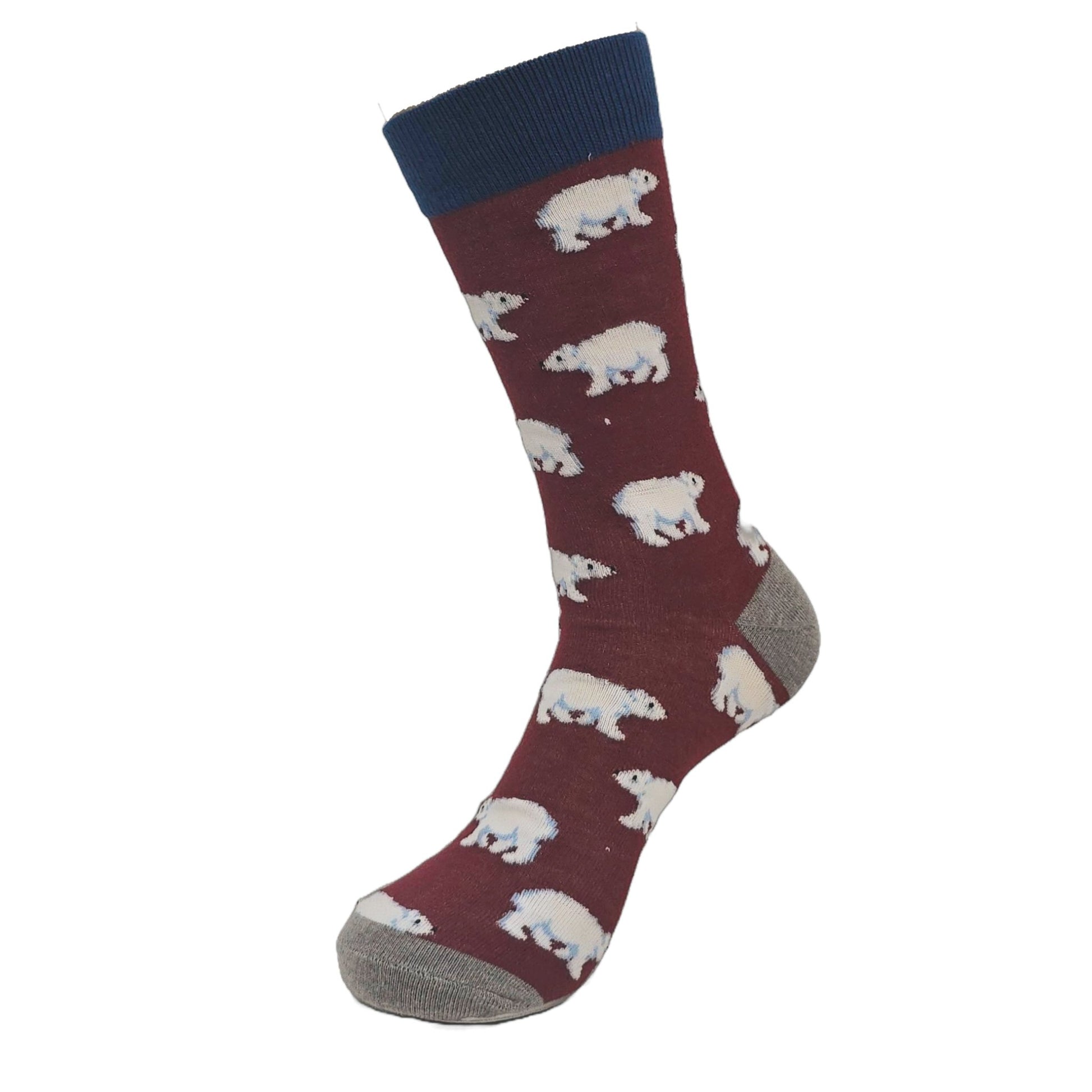 Polar Bear Pattern Socks the Sock Panda (Adult Large - Men's Shoe Sizes 8 - 12)