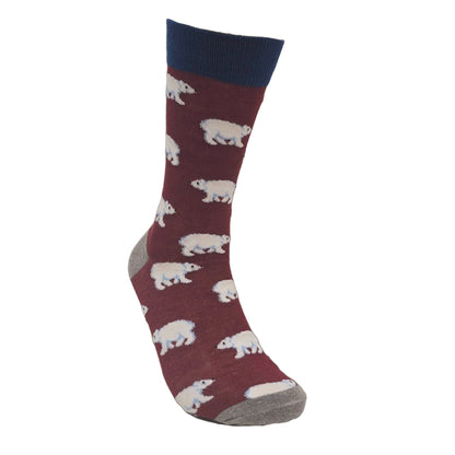 Polar Bear Pattern Socks the Sock Panda (Adult Large - Men's Shoe Sizes 8 - 12)