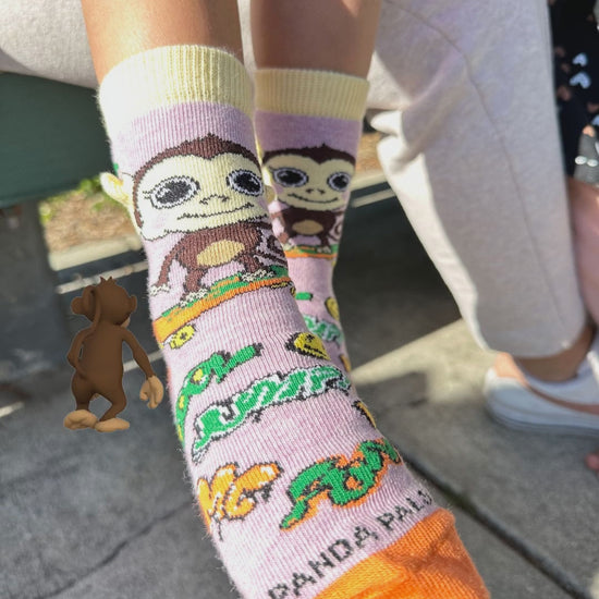 Monkey Skateboarding Socks from the Sock Panda (Age 3-7)