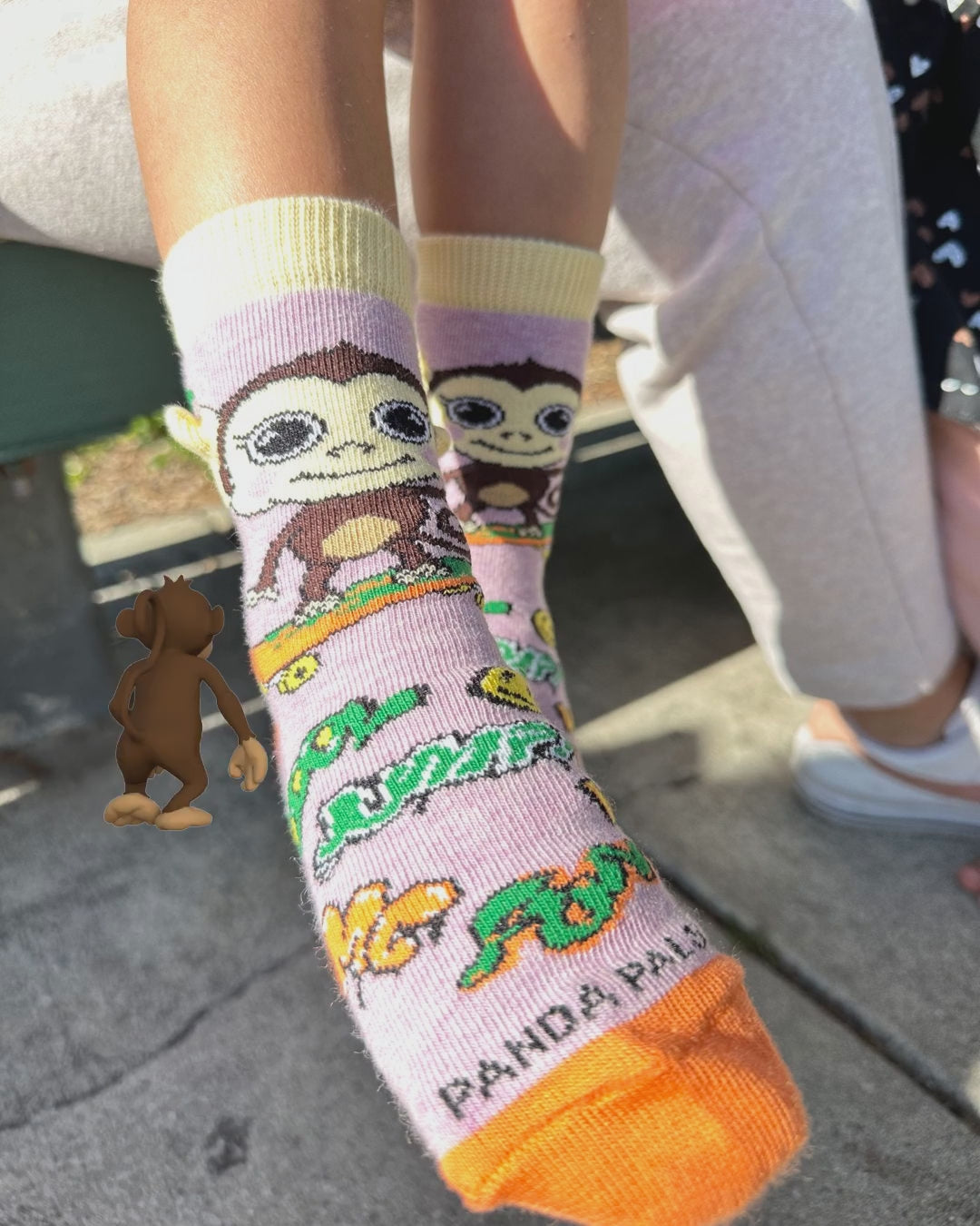 Monkey Skateboarding Socks from the Sock Panda (Age 3-7)