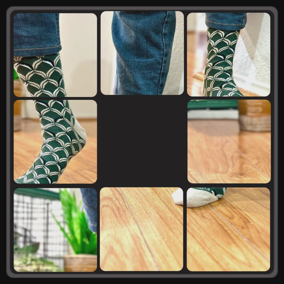 Green Dragon Scale Patterned Socks from the Sock Panda