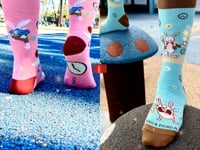Time Bunny Rabbit Socks from the Sock Panda (Adult Large - Men's Shoe Sizes 8-12) Video