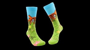 Hidden Tiger in the Jungle Socks from the Sock Panda (Adult Medium) Video