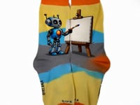 Robot Artist Socks from the Sock Panda (Adult Small - Shoe Sizes 2-5) Video
