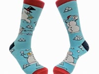 Snowman Snowball Fight Socks (Adult Large - Men's Shoe Sizes 8-12) Video