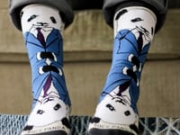 Dignified Reflective Panda Wearing a Suit Socks (Adult Large - Men's Shoe Sizes 8-12) Video