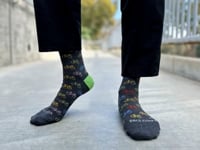 Colorful Bicycle Crew Pattern Socks (Adult Large) from the Sock Panda Video