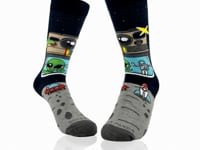 Space Alien Astronaut Selfie Socks from the Sock Panda (Adult Small) Video