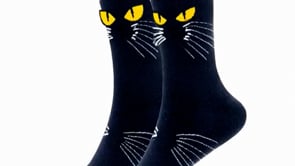 Black Cat Face Socks Video from the Sock Panda