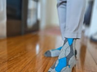 Wavy Blue Grey Men's Socks Video from the Sock Panda