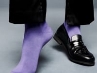 Lilac Solid Color Crew Socks for Men Video from the Sock Panda