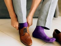 Purple Solid Color Crew Mens Socks Video from the Sock Panda