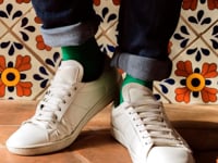 Kelly Green Solid Color Crew Socks for Men Video