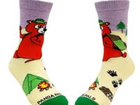 Red Camping Bear Socks from the Socks Panda