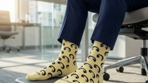 Yellow Eagle Pattern Office Socks from the Sock Panda