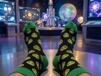 Alien Faces Socks from the Socks Panda