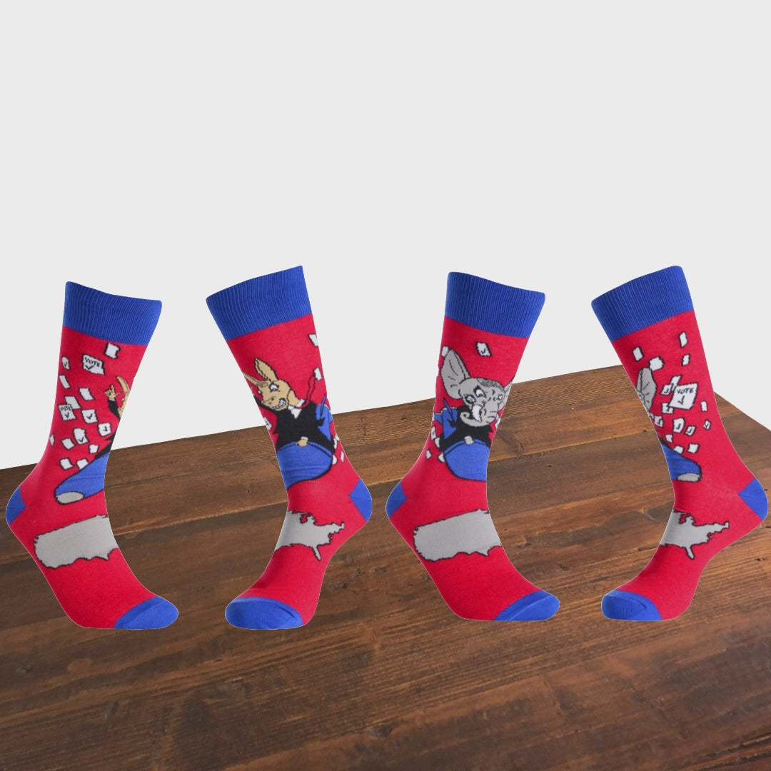 Political Humor Socks - Vote or Suffer the Consequences from the Sock Panda