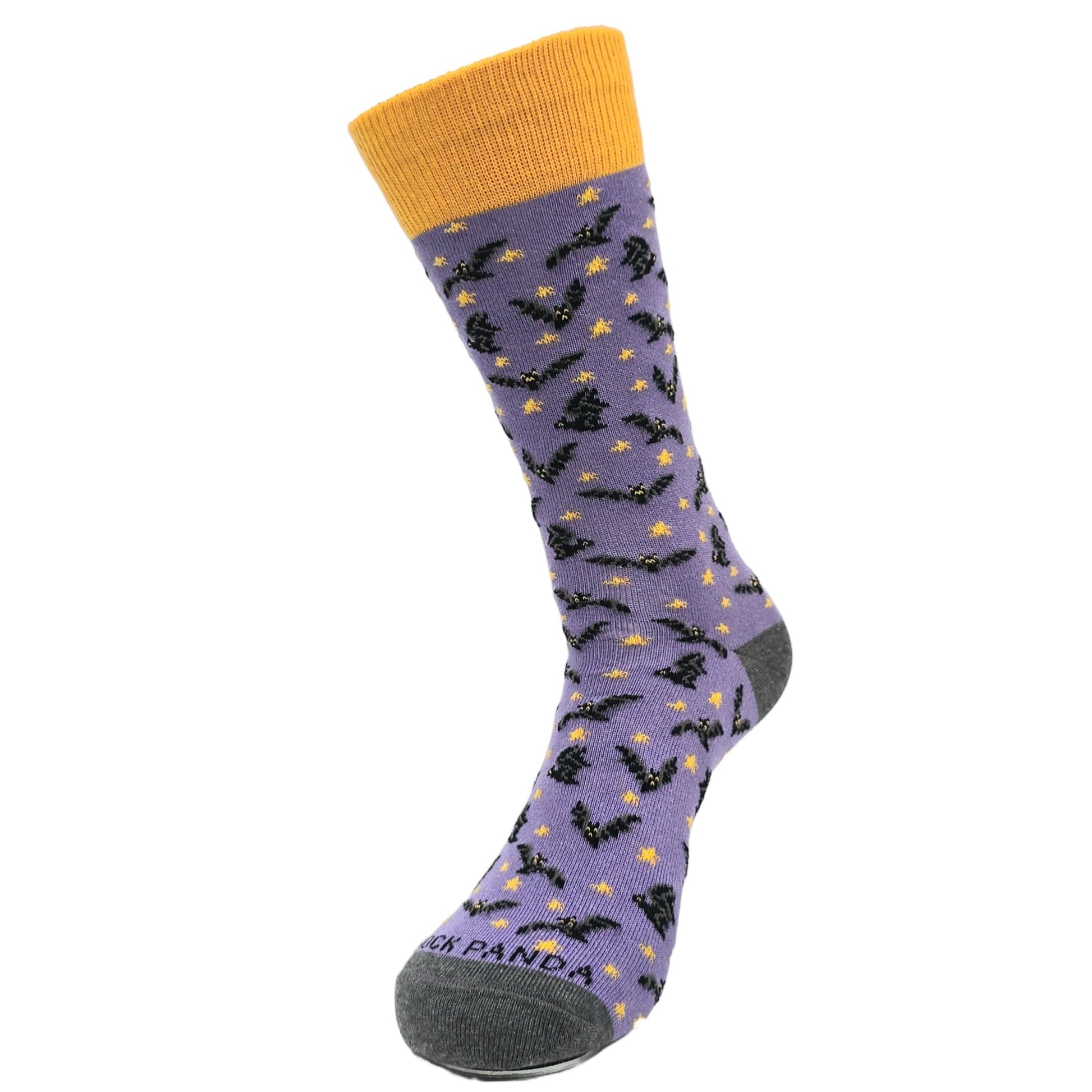 Purple Bat Pattern Socks from the Sock Panda (Adult Small - Shoe Sizes 2 - 5)