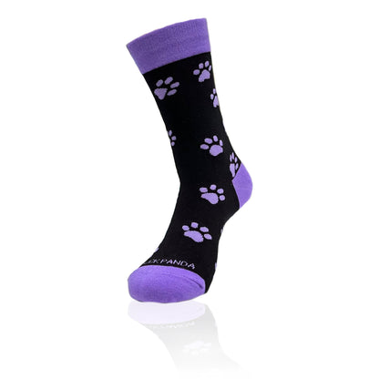 Purple Paw Print Dog Lover Socks from the Sock Panda (Adult Medium)