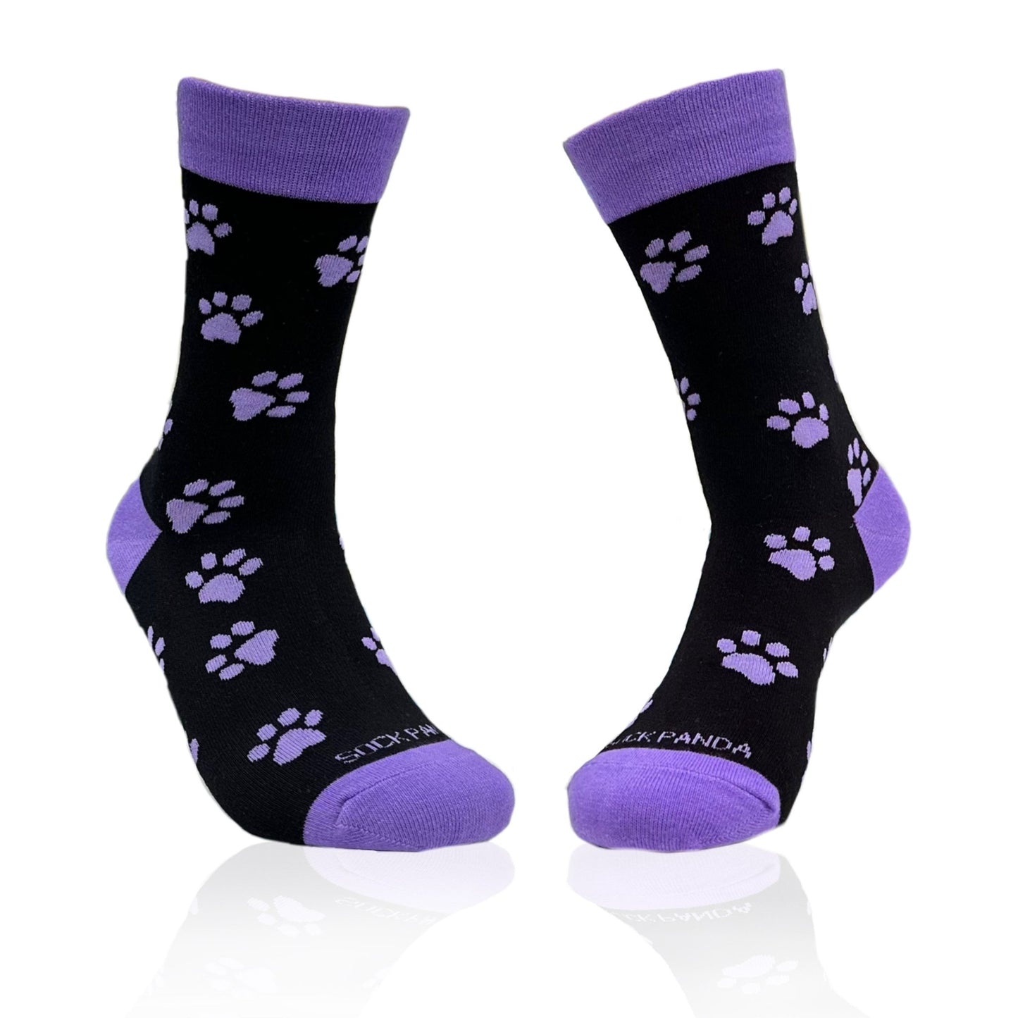 Purple Paw Print Dog Lover Socks from the Sock Panda (Adult Medium)