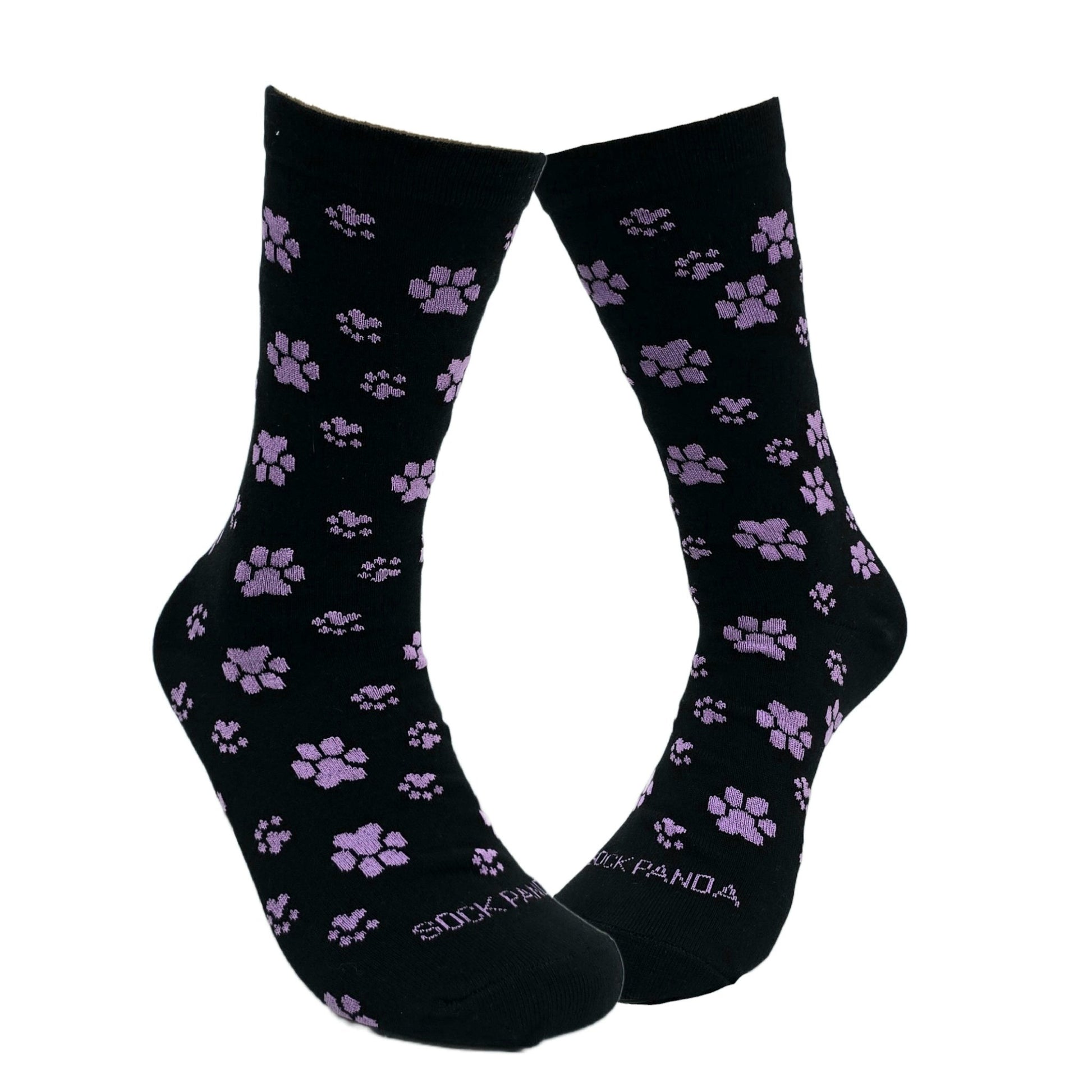 Purple Paw Print Dog Lover Socks from the Sock Panda (Adult Medium - Women's Shoe Sizes 5 - 10)